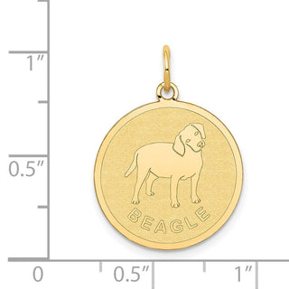 14k Yellow Gold Beagle Disc Charm