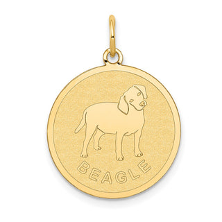 14k Yellow Gold Beagle Disc Charm