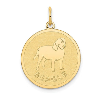 14k Yellow Gold Beagle Disc Charm