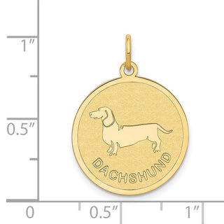 14k Yellow Gold Dachshund Disc Charm