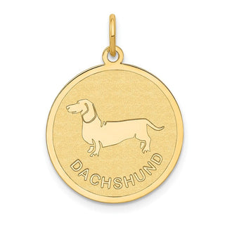 14k Yellow Gold Dachshund Disc Charm