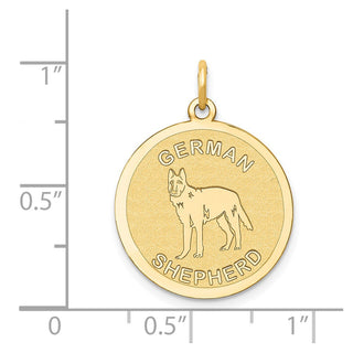 14k Yellow Gold German Shepherd Disc Charm