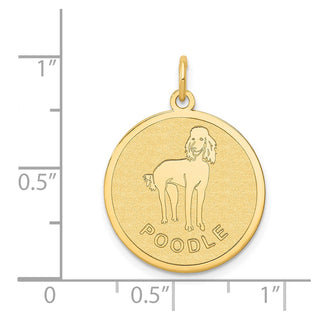 14k Yellow Gold Poodle Disc Charm