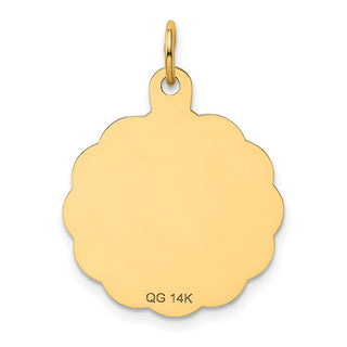 14k Yellow Gold Baseball Disc Charm