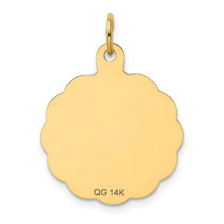 14k Yellow Gold Baseball Disc Charm
