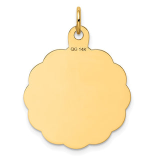 14k Yellow Gold WEDDING BELLS Engraveable Disc Charm XAC483
