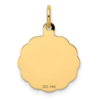 14k Yellow Gold YOU ARE ALWAYS IN MY HEART Disc Charm