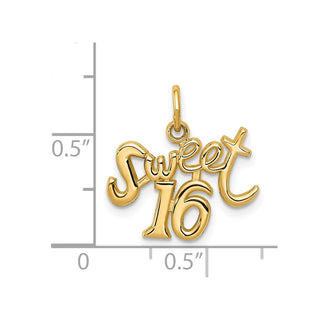 14k Yellow Gold Sweet 16 Charm XAC49