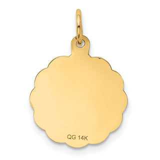 14k Yellow Gold Love Sentinment Engraveable Charm