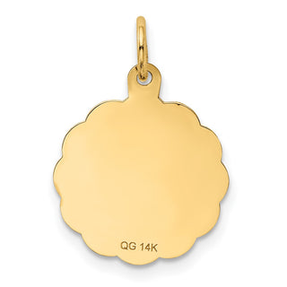 14k Yellow Gold Love Sentinment Engraveable Charm