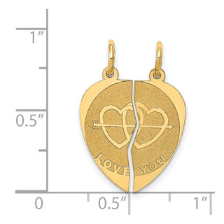 14k Yellow Gold 2-piece I LOVE YOU Charm