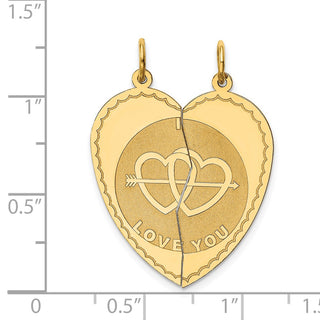 14k Yellow Gold Break-Apart I Love You Charm