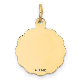 14k Yellow Gold Love Birds Disc Charm