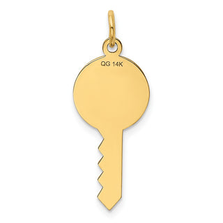 14k Yellow Gold Polished and Satin Hearts Flat Key Charm