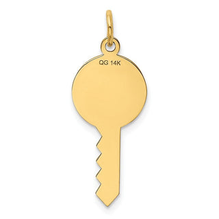 14k Yellow Gold Polished and Satin Hearts Flat Key Charm