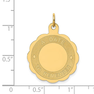 14k Yellow Gold A Date To Remember Charm XAC553