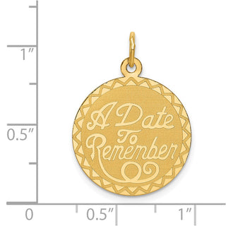 14k Yellow Gold A Date To Remember Charm XAC557