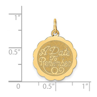 14k Yellow Gold A Date To Remember Charm XAC565