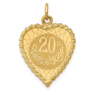 14k Yellow Gold Happy 20th Anniversary Charm XAC582