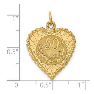 14k Yellow Gold 50th ANNIVERSARY Charm XAC583
