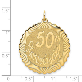 14k Yellow Gold 50th ANNIVERSARY Charm XAC584