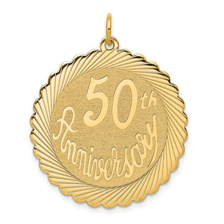 14k Yellow Gold 50th ANNIVERSARY Charm XAC584