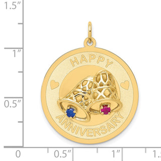 14k Yellow Gold Happy Anniversary w/Bells Charm