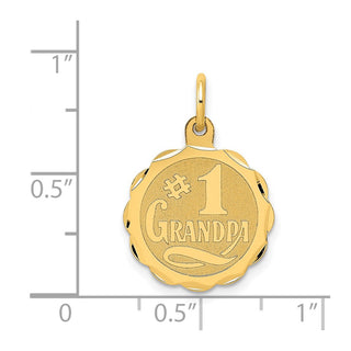 14k Yellow Gold #1 Grandpa Disc Charm
