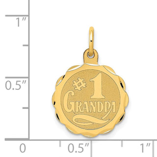 14k Yellow Gold #1 Grandpa Disc Charm