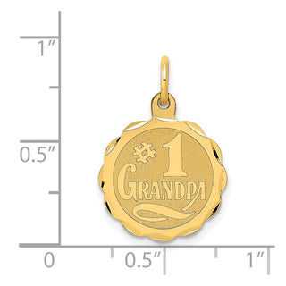 14k Yellow Gold #1 Grandpa Disc Charm