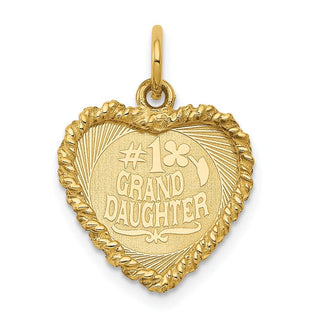 14k Yellow Gold #1 Granddaughter Disc Charm