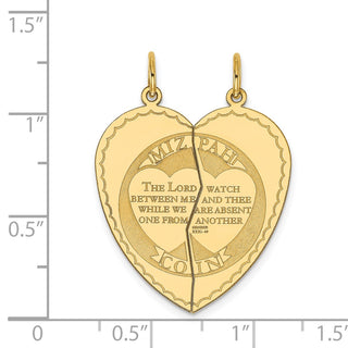 14k Yellow Gold 2-piece Mizpah Charm XAC637