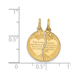 14k Yellow Gold 2-piece Mizpah Charm XAC640