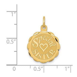 14k Yellow Gold Special Sister Charm XAC645
