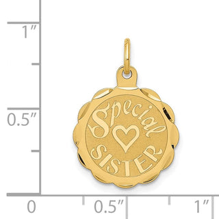 14k Yellow Gold Special Sister Charm XAC645