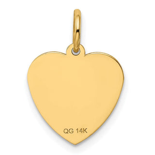 14k Yellow Gold #1 Goddaughter Heart Disc Charm
