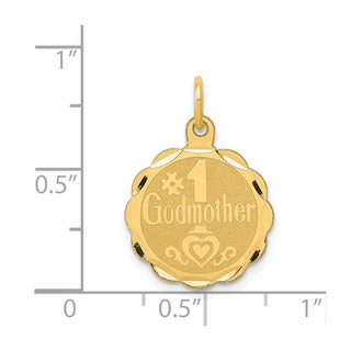 14k Yellow Gold #1 Godmother Charm