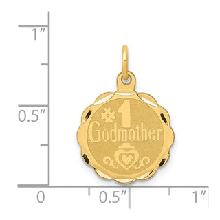 14k Yellow Gold #1 Godmother Charm
