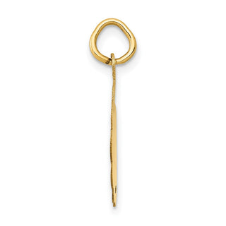 14k Yellow Gold Polished ITS A GIRL Scalloped Disc Charm
