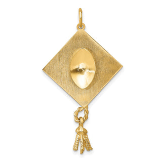 14K Yellow Gold Graduation Cap with Freshwater Cultured Pearl Charm