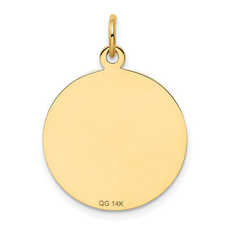 14k Yellow Gold Confirmation Disc Charm