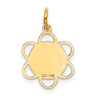 14k Yellow Gold SWEET 16 Disc Charm XAC746