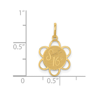 14k Yellow Gold SWEET 16 Disc Charm XAC746