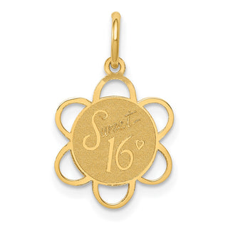 14k Yellow Gold SWEET 16 Disc Charm XAC746