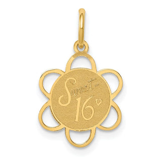 14k Yellow Gold SWEET 16 Disc Charm XAC746