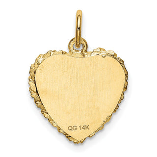 14k Yellow Gold Sweet Sixteen Heart Charm