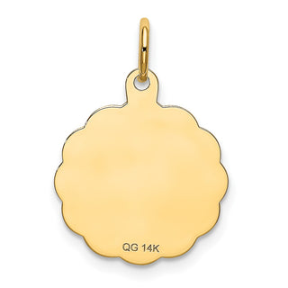 14k Yellow Gold Polished Satin Engraveable HAPPY BIRTHDAY Charm