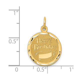 14k Yellow Gold Happy Birthday Charm XAC759