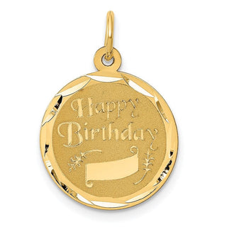 14k Yellow Gold Happy Birthday Charm XAC759