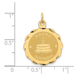 14k Yellow Gold Happy Birthday Charm XAC762